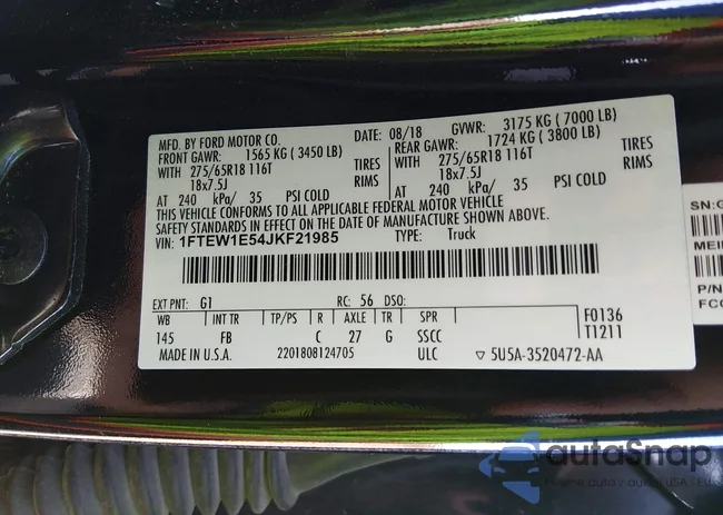 1FTEW1E54JKF21985: 44254486