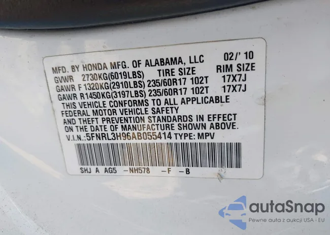 5FNRL3H96AB055414: 44254532