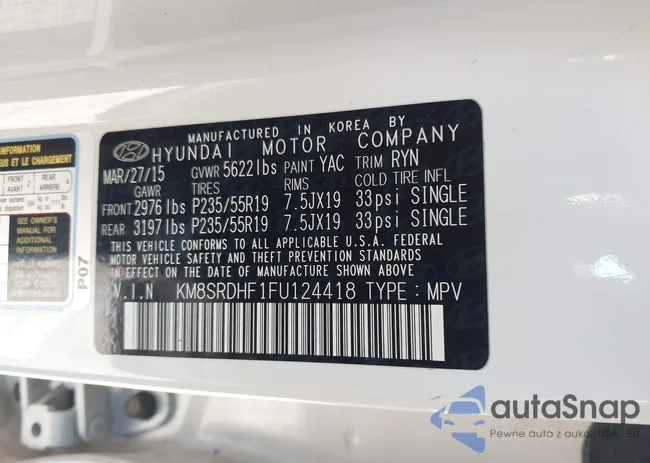 KM8SRDHF1FU124418: 44254558