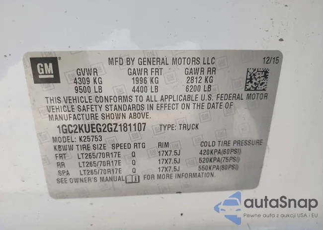 1GC2KUEG2GZ181107: 44254648