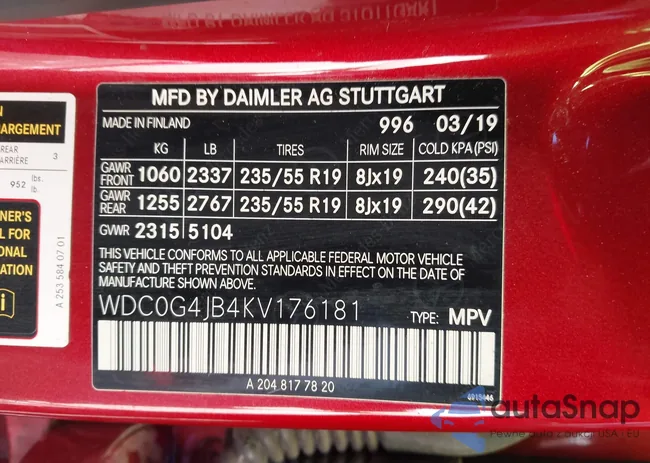 WDC0G4JB4KV176181: 44253976