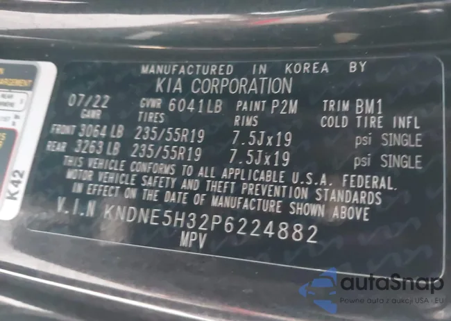 KNDNE5H32P6224882: 44254028