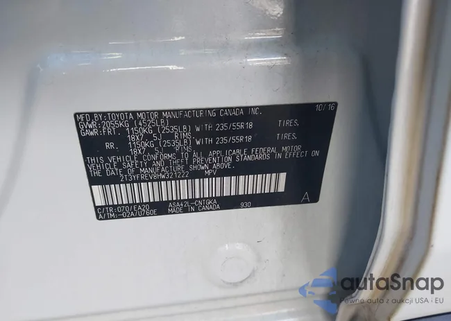 2T3YFREV8HW321222: 44254182