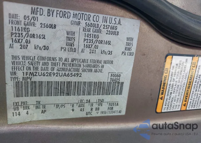 1FMZU62E92UA65492: 44255731