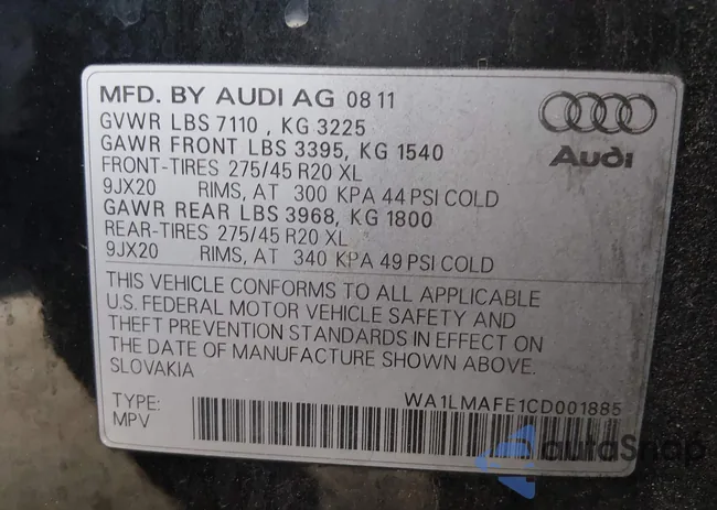 WA1LMAFE1CD001885: 44255775