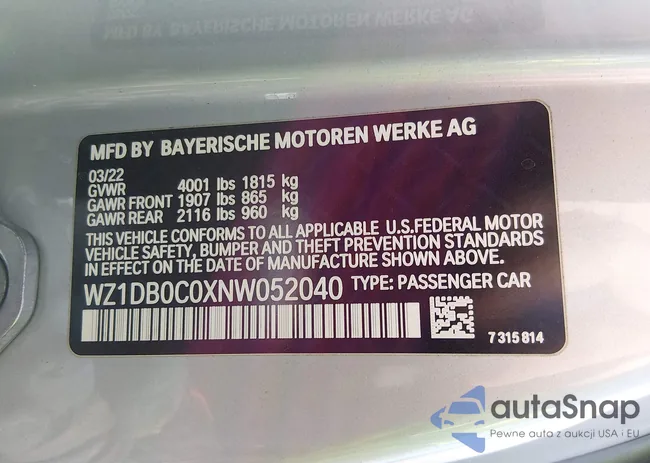 WZ1DB0C0XNW052040: 44255778