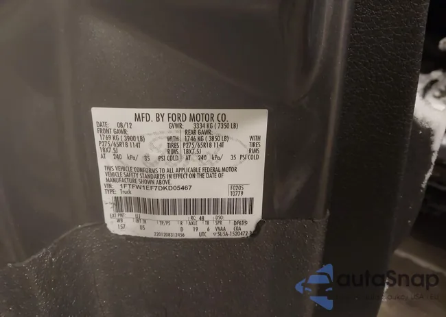 1FTFW1EF7DKD05467: 44254934