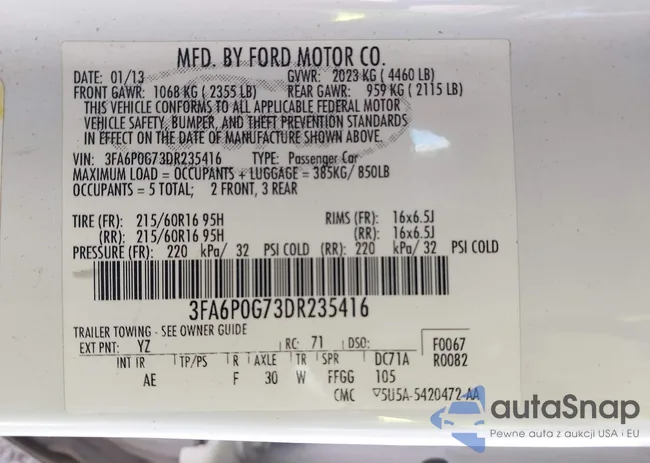 3FA6P0G73DR235416: 44254940