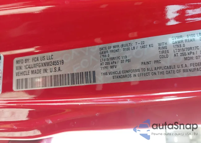 1C4JJXFGXNW245519: 44254943