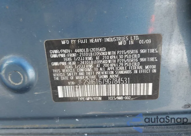 JF2SH61679G784531: 44254964