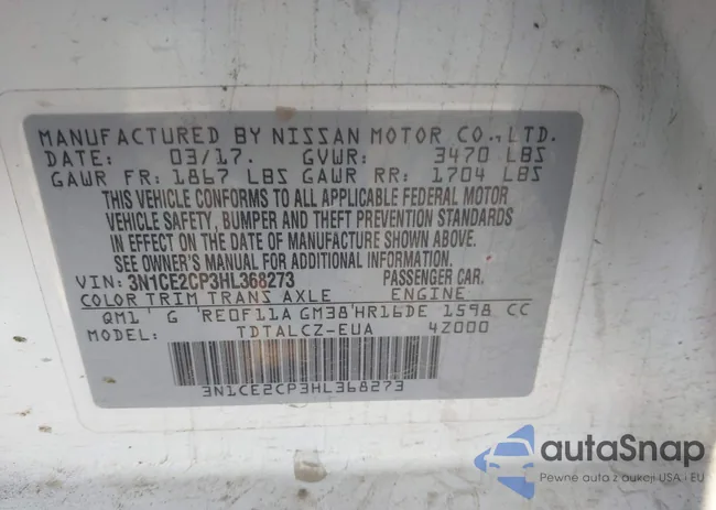 3N1CE2CP3HL368273: 44256279