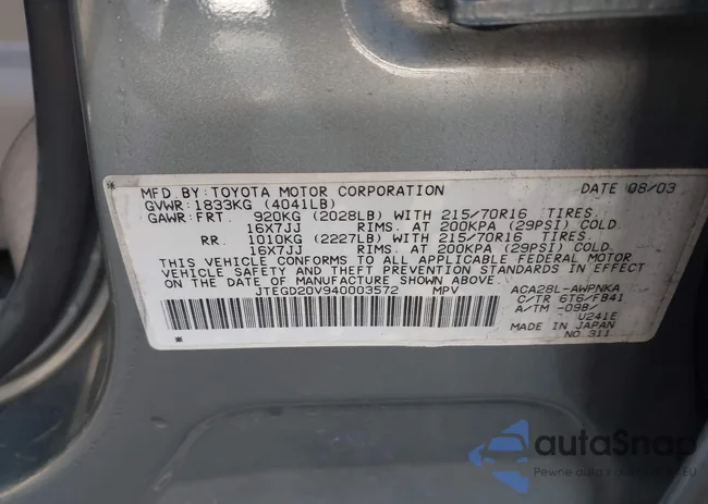 JTEGD20V940003572: 44256442