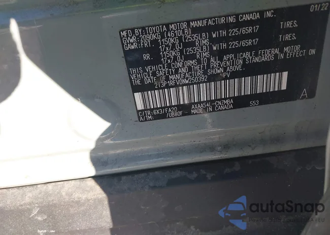 2T3P1RFV0NW250392: 44256523