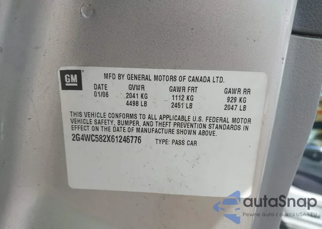 2G4WC582X61246776: 44256554