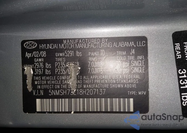 5NMSH73E18H207307: 44256645