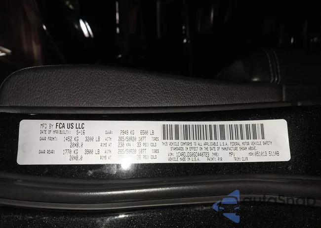 1C4RDJDG0GC440723: 44256722