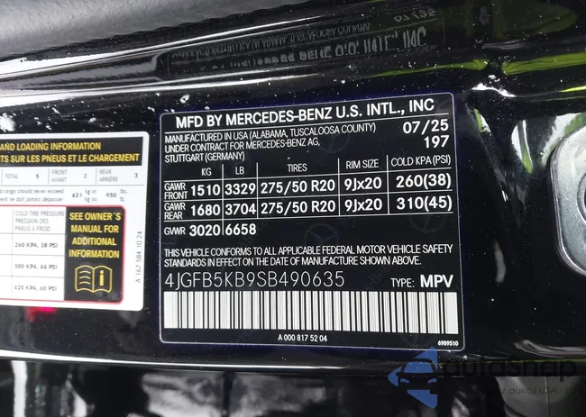 4JGFB5KB9SB490635: 44256731