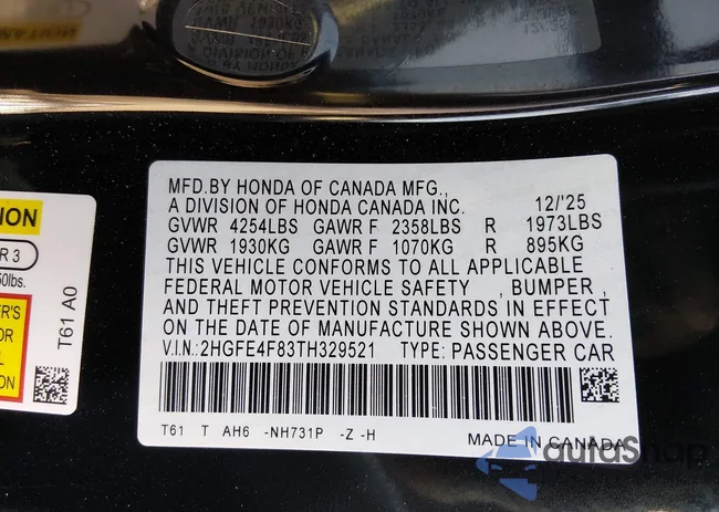 2HGFE4F83TH329521: 44256779