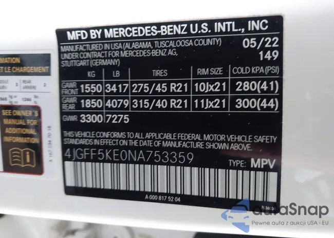 4JGFF5KE0NA753359: 44255895