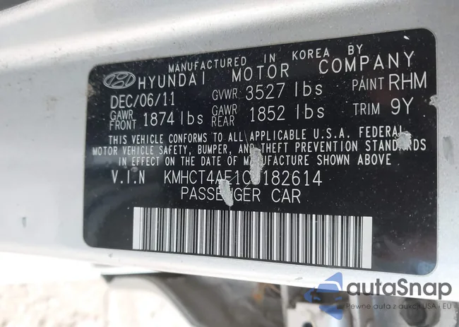 KMHCT4AE1CU182614: 44255909