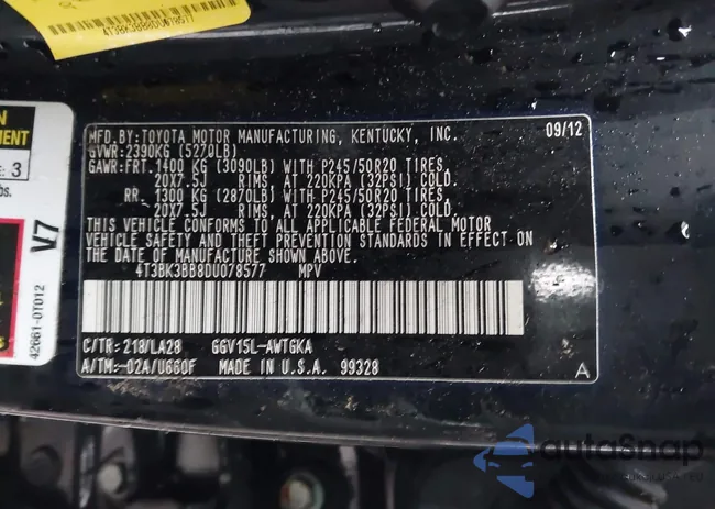 4T3BK3BB8DU078577: 44255928