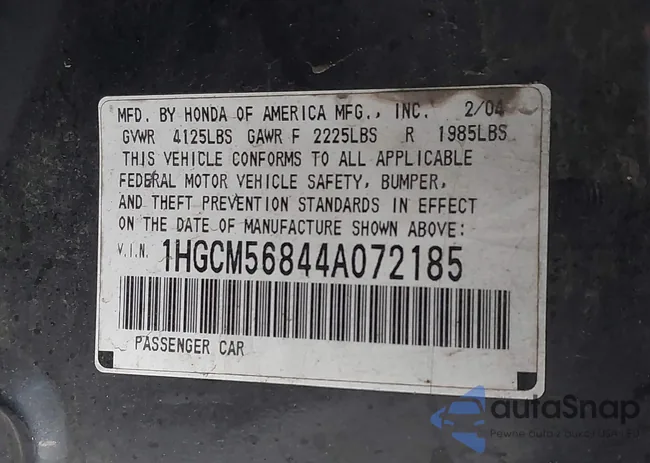 1HGCM56844A072185: 44256063