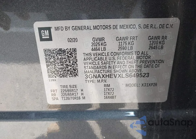 3GNAXHEVXLS649523: 44257365