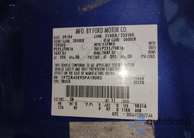 1FTZR45E95PA18083: 44257488