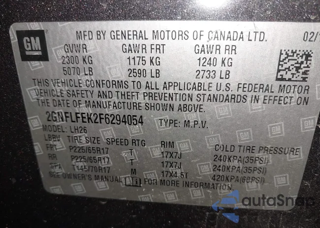 2GNFLFEK2F6294054: 44257712