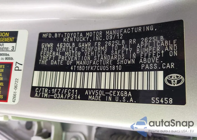 4T1BD1FK7CU051810: 44257749