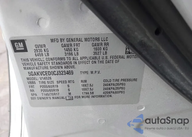 5GAKVCED0CJ323469: 44257754