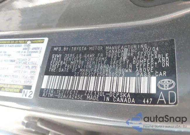 2T1BR32EX5C400573: 44256948