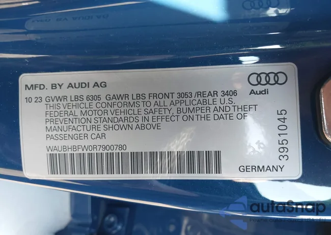 WAUBHBFW0R7900780: 44257196