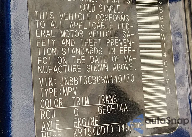 JN8BT3CB6SW140170: 44258339