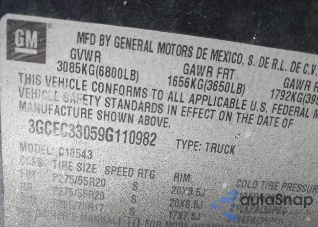 3GCEC33059G110982: 44258344