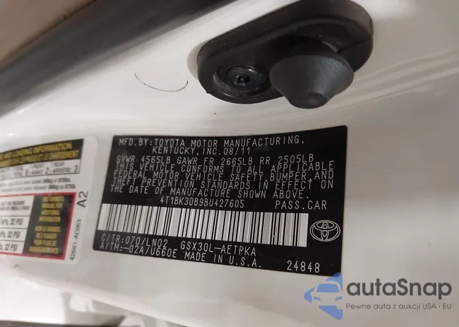 4T1BK3DB9BU427605: 44258425