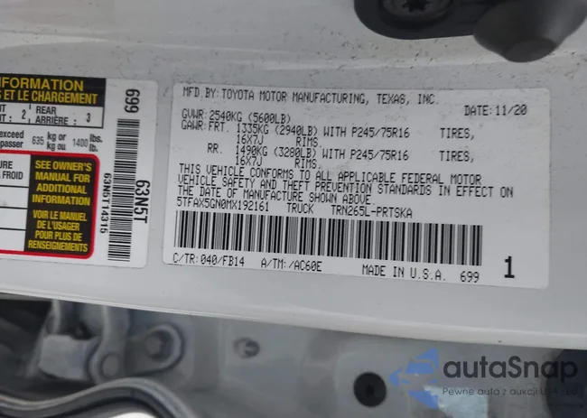 5TFAX5GN0MX192161: 44258429