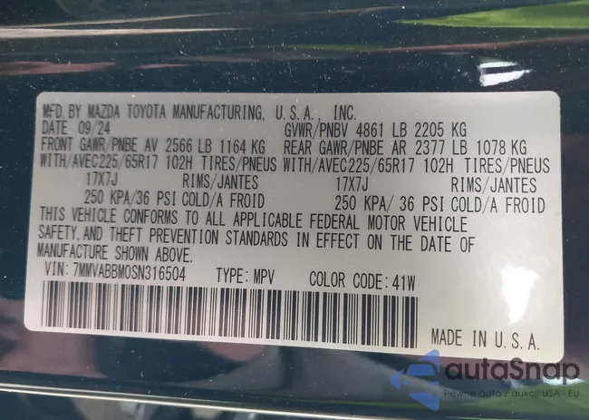 7MMVABBM0SN316504: 44258488