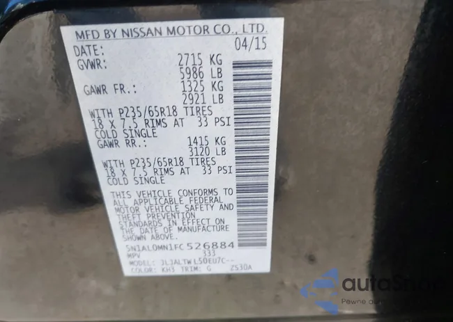 5N1AL0MN1FC526884: 44258515