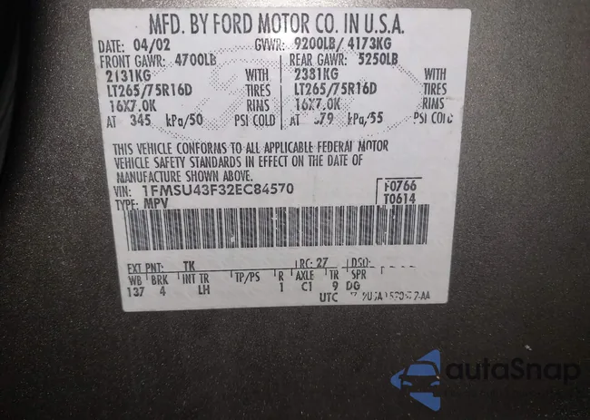 1FMSU43F32EC84570: 44258625