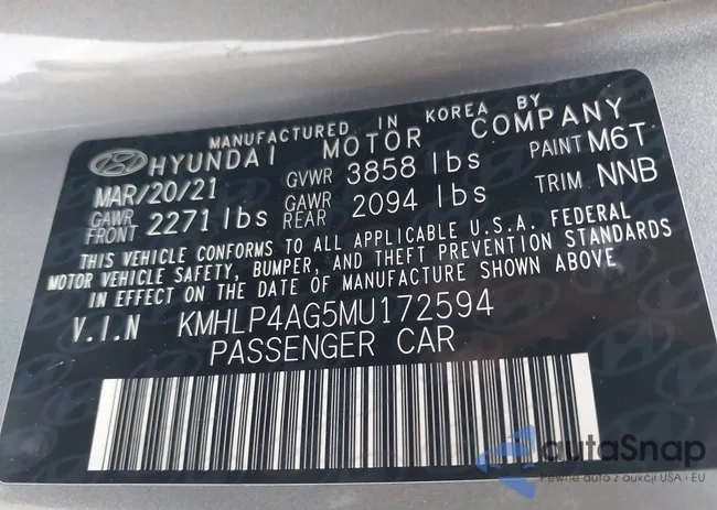 KMHLP4AG5MU172594: 44258749