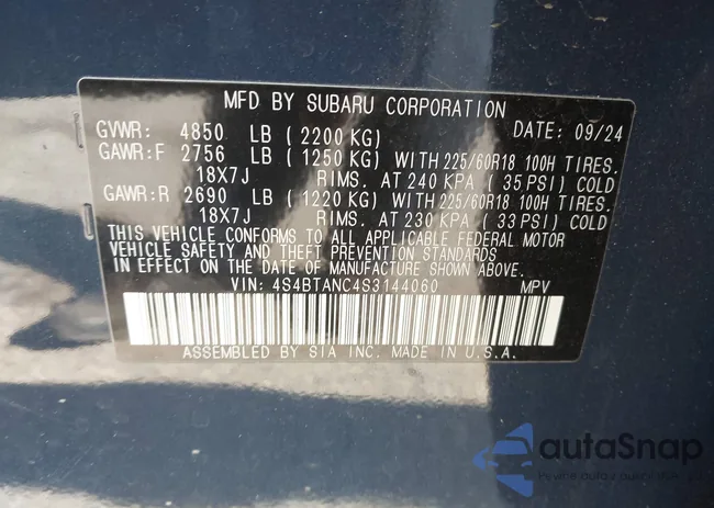 4S4BTANC4S3144060: 44257847