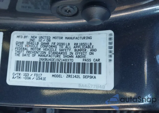 1NXBU40E19Z148370: 44257853