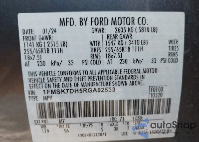 1FMSK7DH5RGA02533: 44257892