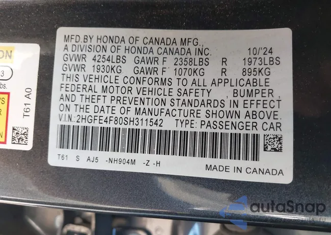 2HGFE4F80SH311542: 44257945