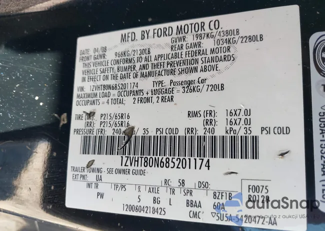 1ZVHT80N685201174: 44257962