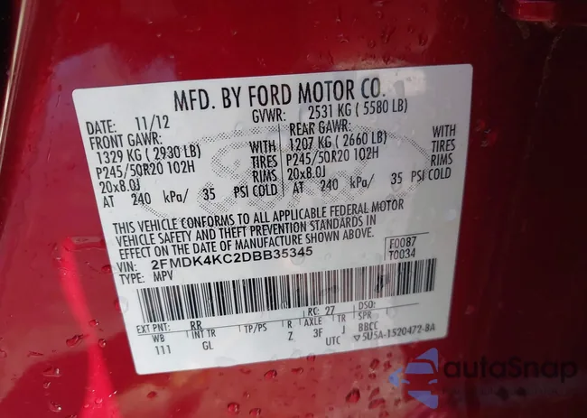 2FMDK4KC2DBB35345: 44258091