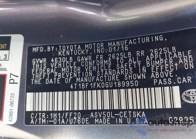 4T1BF1FK0GU189950: 44258094