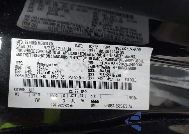 1FAHP3H20CL349030: 44259406