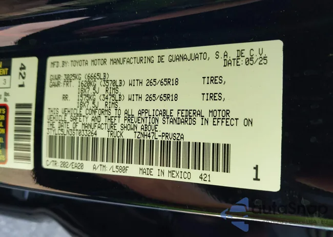 3TYLC5LN3ST033264: 44259507